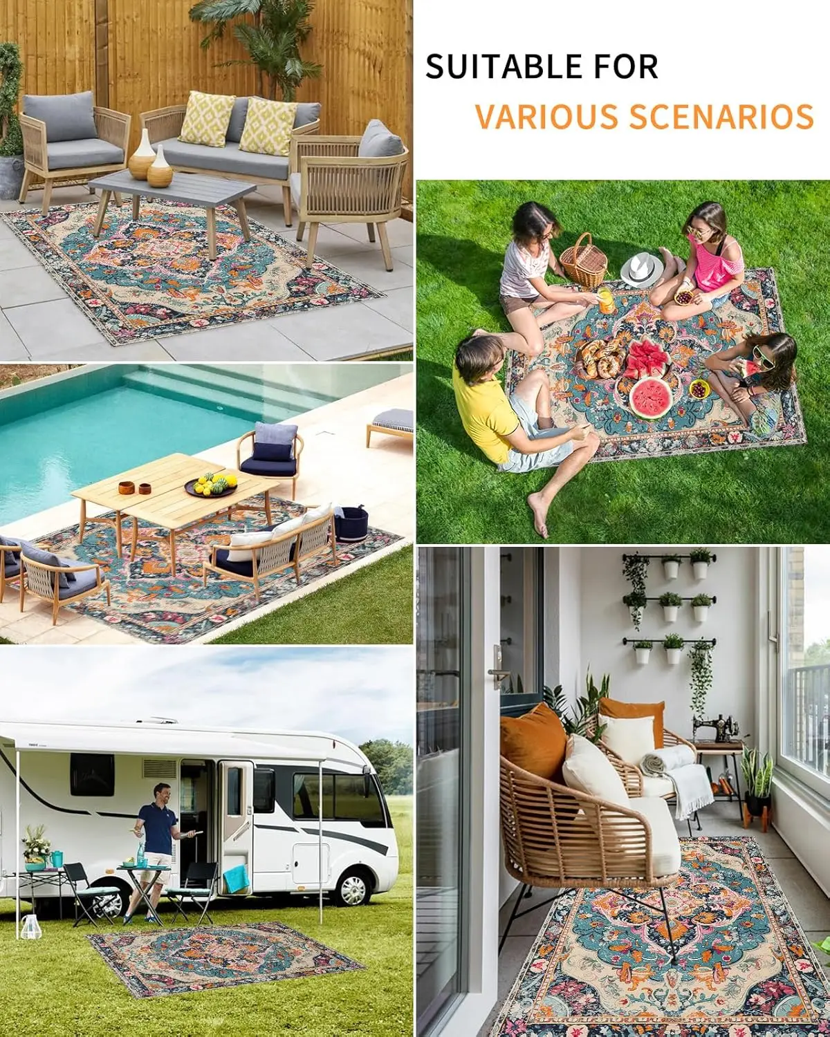 VIKAMA Summer Outdoor Picnic Mat, Ethnic Controversy, Bohemian Balcony Carpet, Washable Folding Carpet, Home Decoration
VIKAMA Summer Outdoor Picnic Mat, Ethnic Controversy, Bohemian Balcony Carpet, Washable Folding Carpet, Home Decoration