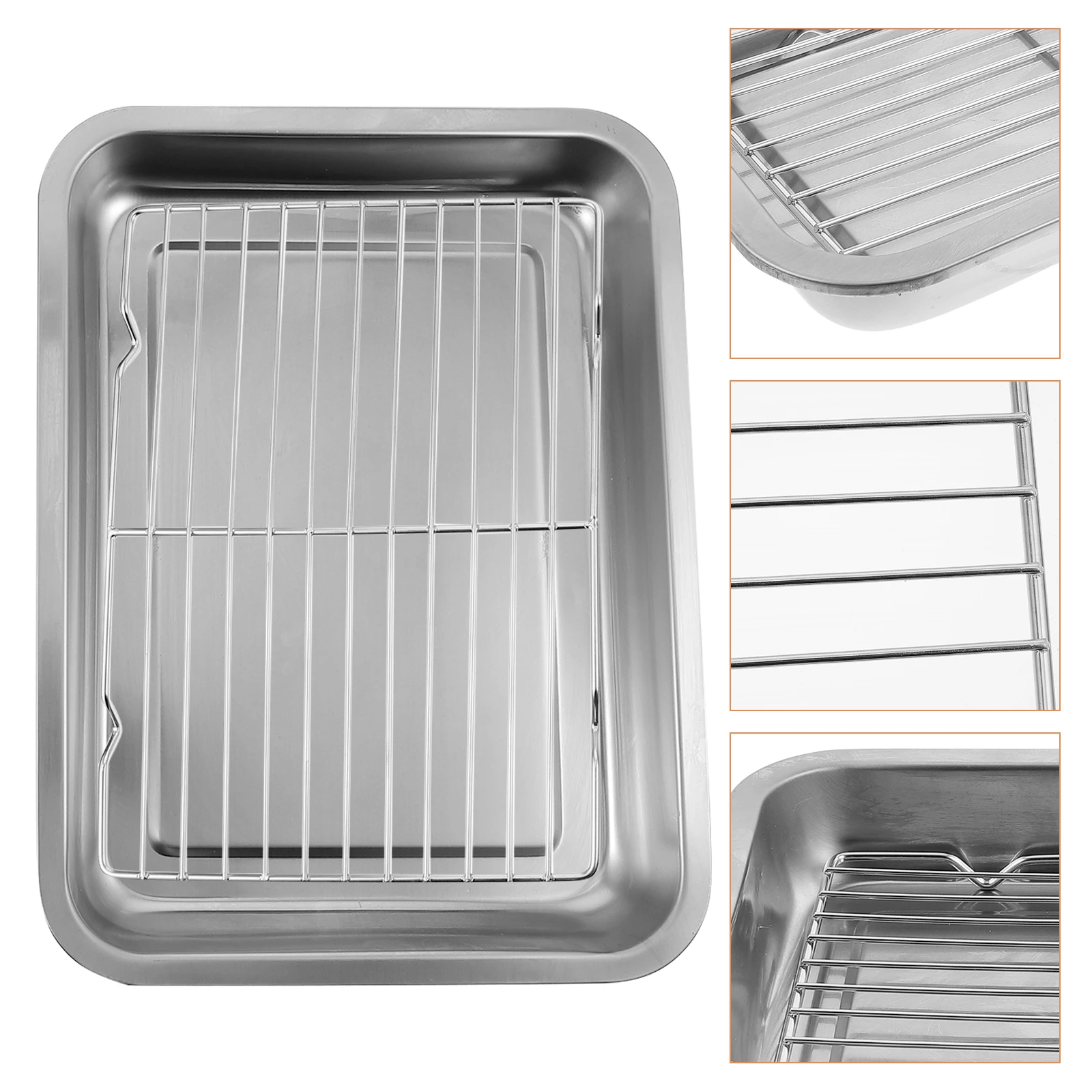 Stainless Steel Drain Rack Set Thickened Base Oil Pan Bread Cooling Grid Baking Tray Kitchen Gadget Long Life Easy Clean Multi
Stainless Steel Drain Rack Set Thickened Base Oil Pan Bread Cooling Grid Baking Tray Kitchen Gadget Long Life Easy Clean Multi