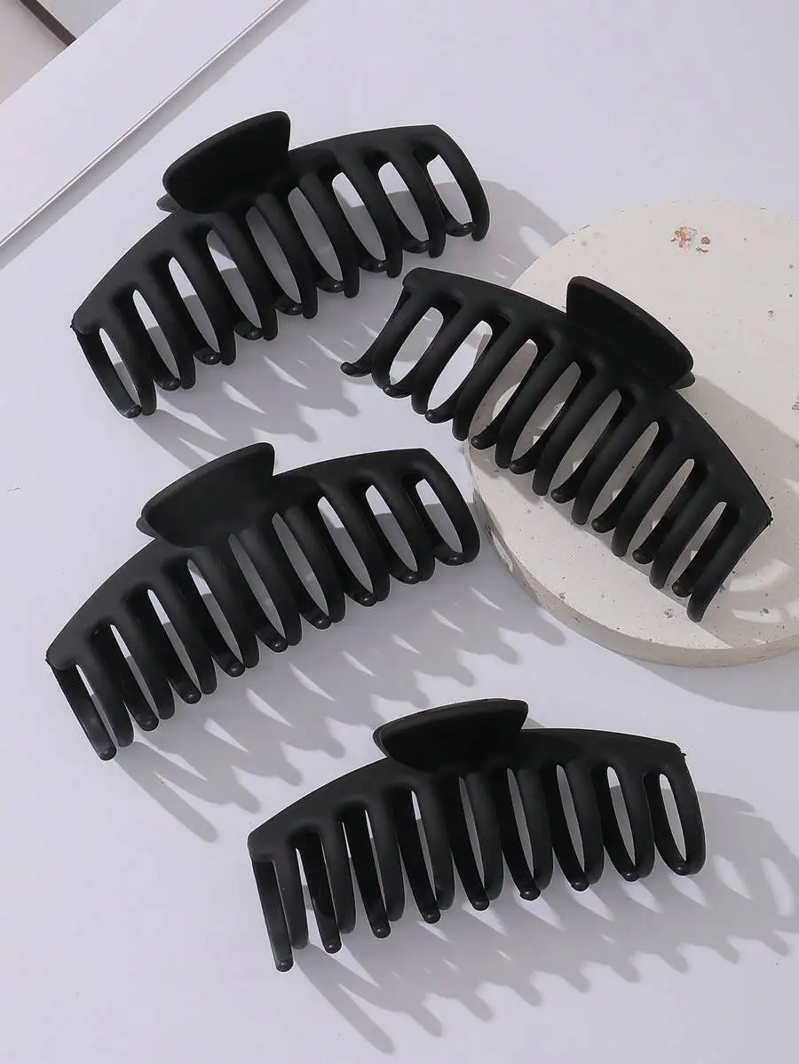 4pcs Black Fashion Big Hair Claws Lightweight Plastic Hair Clips For Women
4pcs Black Fashion Big Hair Claws Lightweight Plastic Hair Clips For Women