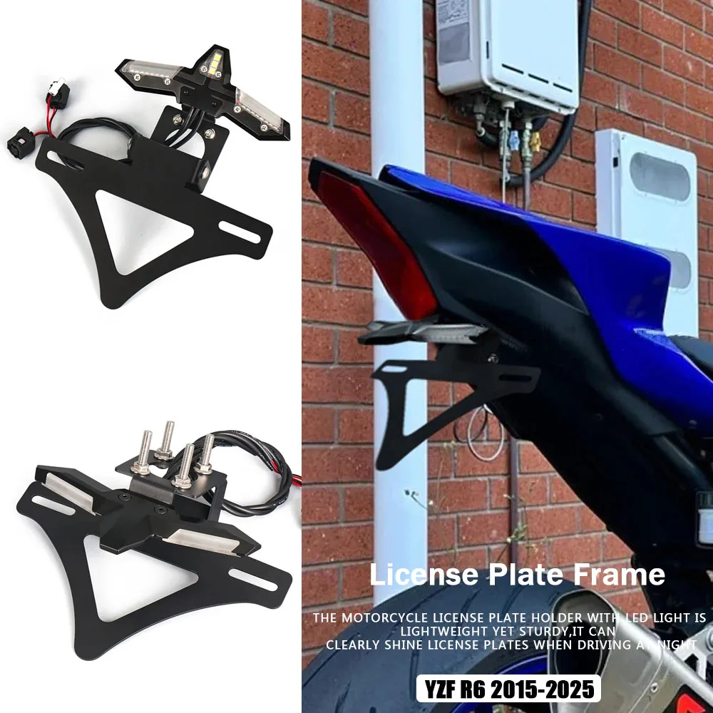 For YAMAHA YZF-R6 License Plate Holder LED Light Motorcycle Tail Frame Bracket Rear Fender Eliminator 2015-2025 YZFR6 YZF R6
For YAMAHA YZF-R6 License Plate Holder LED Light Motorcycle Tail Frame Bracket Rear Fender Eliminator 2015-2025 YZFR6 YZF R6