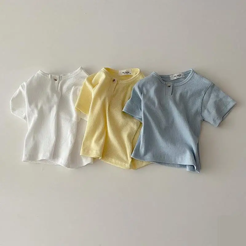 2023 Summer New Baby Short Sleeve T Shirt Solid Kids Casual T Shirt Infant Boy Girl Cotton T Shirt Comfortable Baby Tee Tops
2023 Summer New Baby Short Sleeve T Shirt Solid Kids Casual T Shirt Infant Boy Girl Cotton T Shirt Comfortable Baby Tee Tops