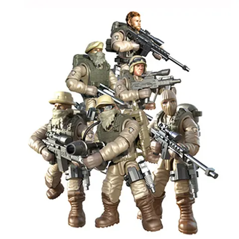 World War Military Army Doll Model Building Brick Mega Block WW2 Desert Eagle Special Forces Acation Figures Toys For Boys