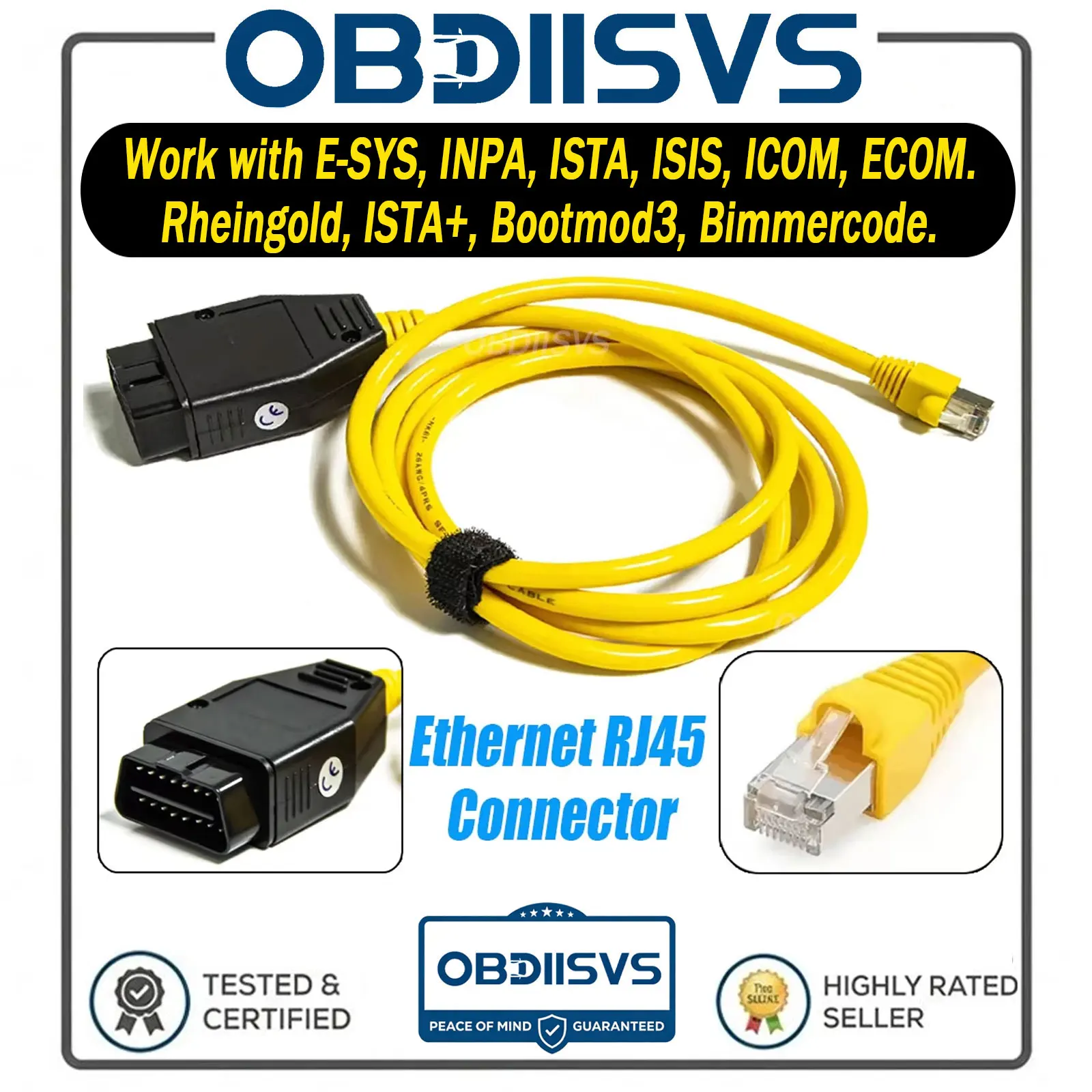 ENET Adapter Cable Hidden Coding ECU Programming Cable Ethernet RJ45 Connector Work on ESYS/E-SYS/INPA/ISTA/Bootmod3/Bimmercode
ENET Adapter Cable Hidden Coding ECU Programming Cable Ethernet RJ45 Connector Work on ESYS/E-SYS/INPA/ISTA/Bootmod3/Bimmercode