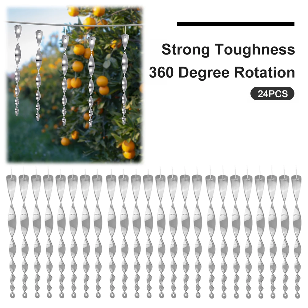 24Pcs Bird Repellent Reflective Scare Rods Decorative Hanging Bird Repellent Rod Woodpecker Repellent Stick for Garden Decor
24Pcs Bird Repellent Reflective Scare Rods Decorative Hanging Bird Repellent Rod Woodpecker Repellent Stick for Garden Decor