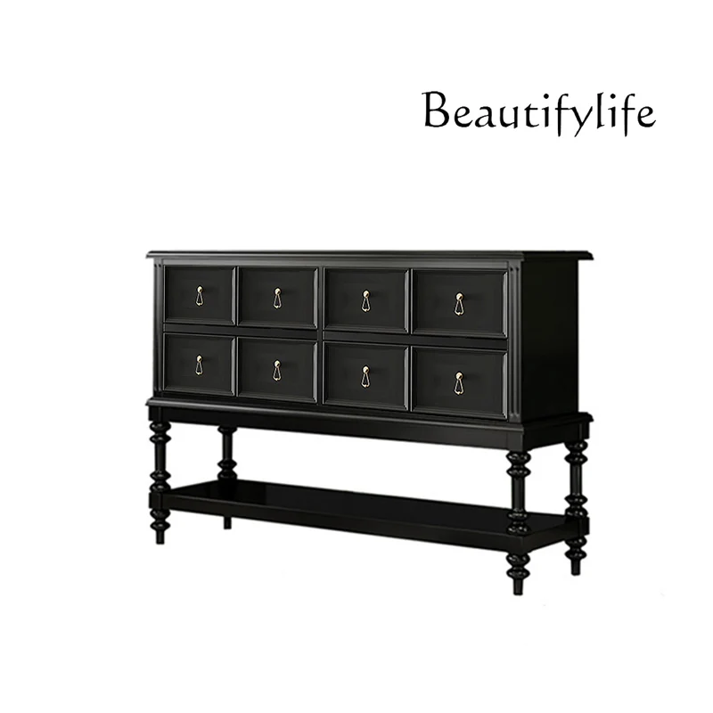 French entrance cabinet retro black solid wood living room against the wall storage decoration partition designer high-end
French entrance cabinet retro black solid wood living room against the wall storage decoration partition designer high-end