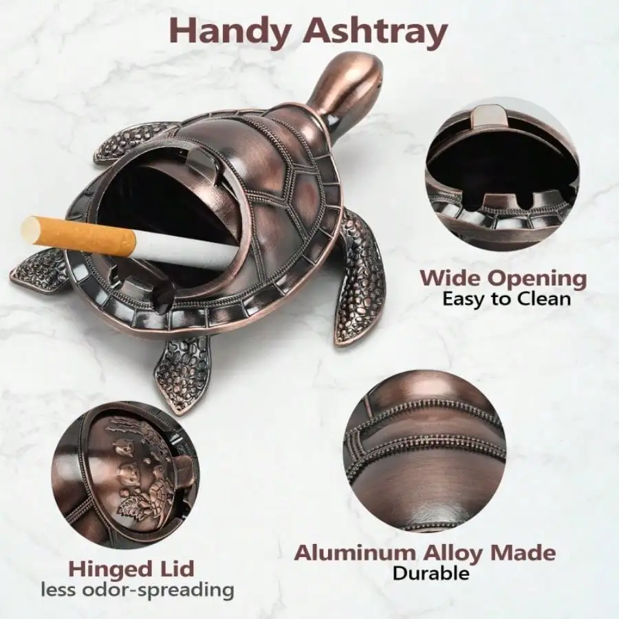 Ashtray Metal European Creative Retro Gear Anti-Drop Multi-Functional Practical Turtle Shape With Cover Ornament
Ashtray Metal European Creative Retro Gear Anti-Drop Multi-Functional Practical Turtle Shape With Cover Ornament