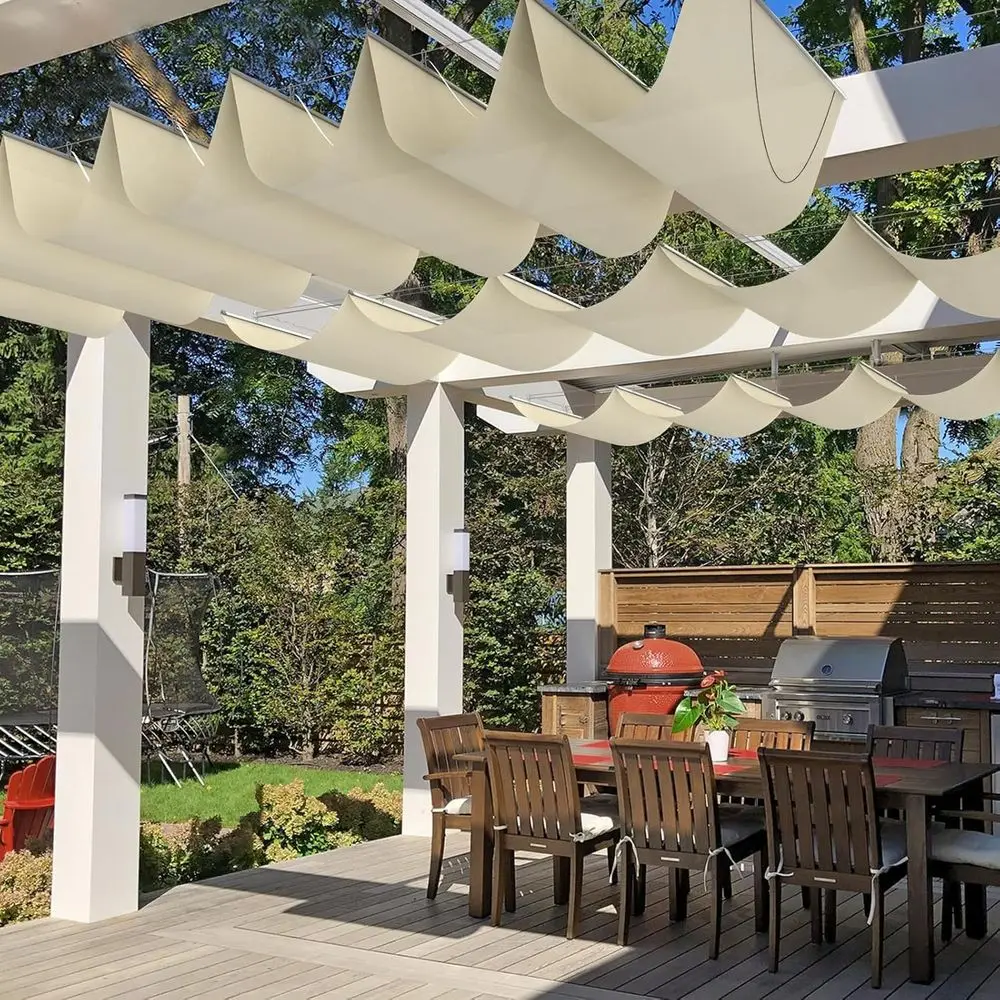 4' x 40' Waterproo Retractable Sun Shade Cover Sliding Wave Shade Sail or Pergola Patio Deck Yard Gazebo Outdoor (Beige)
4' x 40' Waterproo Retractable Sun Shade Cover Sliding Wave Shade Sail or Pergola Patio Deck Yard Gazebo Outdoor (Beige)