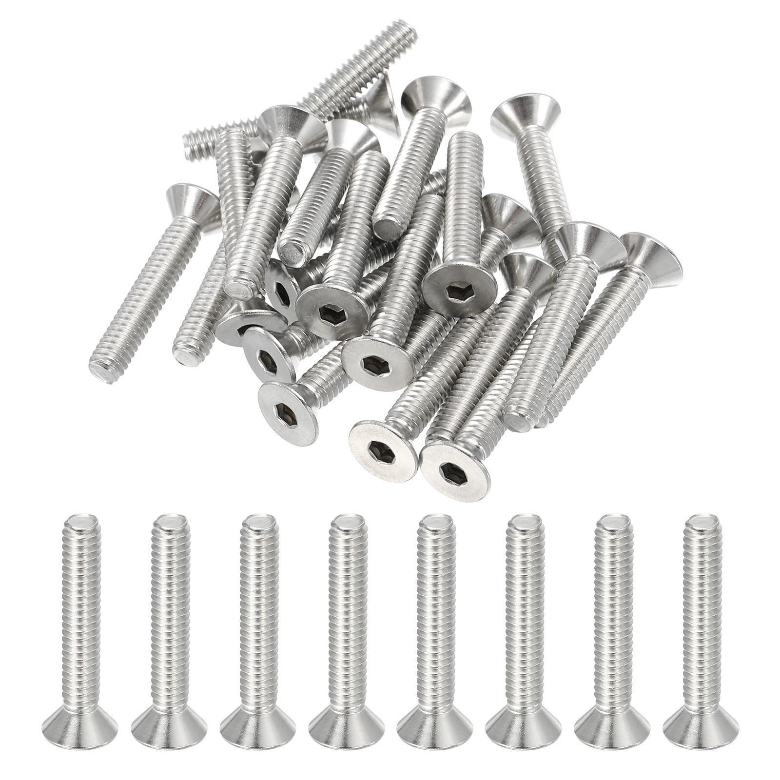 10/20/30 Pack Flat Head Socket Cap Screws Countersunk Bolts Hex Socket Drive Machine Screws 18-8 Full Thread Grade 6.8
10/20/30 Pack Flat Head Socket Cap Screws Countersunk Bolts Hex Socket Drive Machine Screws 18-8 Full Thread Grade 6.8