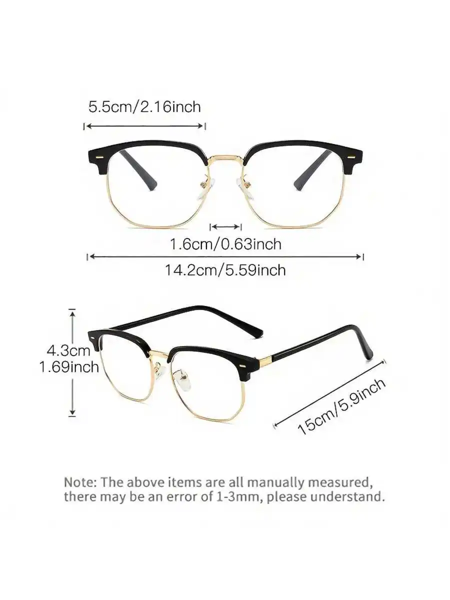 Fashion Men Retro Semi-Metal Frame Computer Glasses Classic Simple Eye Protection Decorative Eyewear
Fashion Men Retro Semi-Metal Frame Computer Glasses Classic Simple Eye Protection Decorative Eyewear