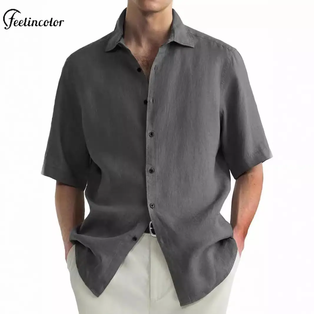 Washable Pure Cotton Polo Shirt Fashion Casual Short Sleeved Men's Shirt Grey Button-Up Top Summer Breathable Male Clothing
Washable Pure Cotton Polo Shirt Fashion Casual Short Sleeved Men's Shirt Grey Button-Up Top Summer Breathable Male Clothing