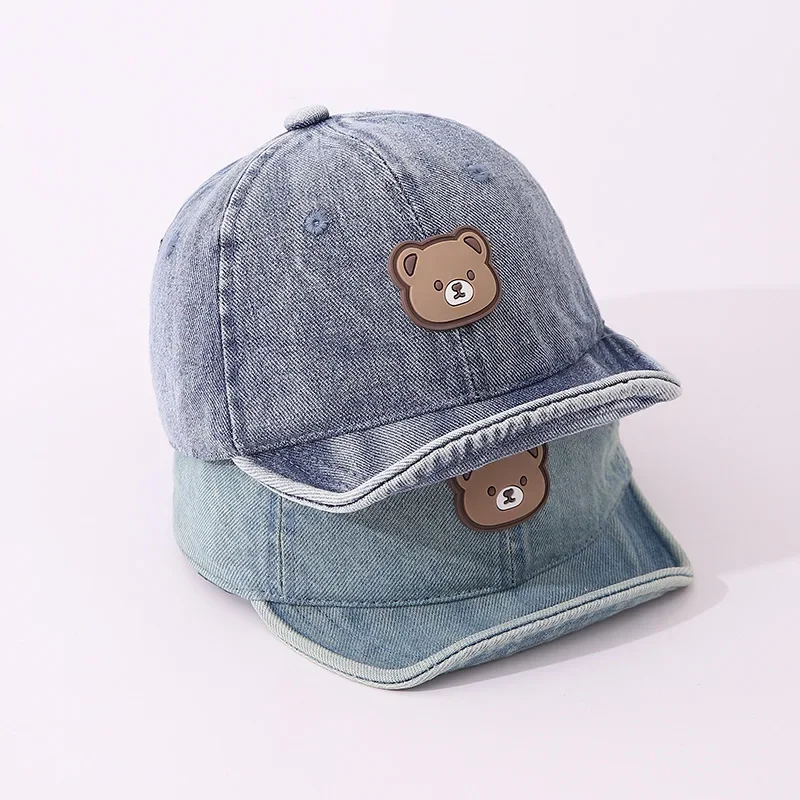 Cartoon Bear Baby Baseball Hat Cute Soft Brim Denim Peaked Cap Summer Kids Boy Girl Duck Tongue Hats
Cartoon Bear Baby Baseball Hat Cute Soft Brim Denim Peaked Cap Summer Kids Boy Girl Duck Tongue Hats