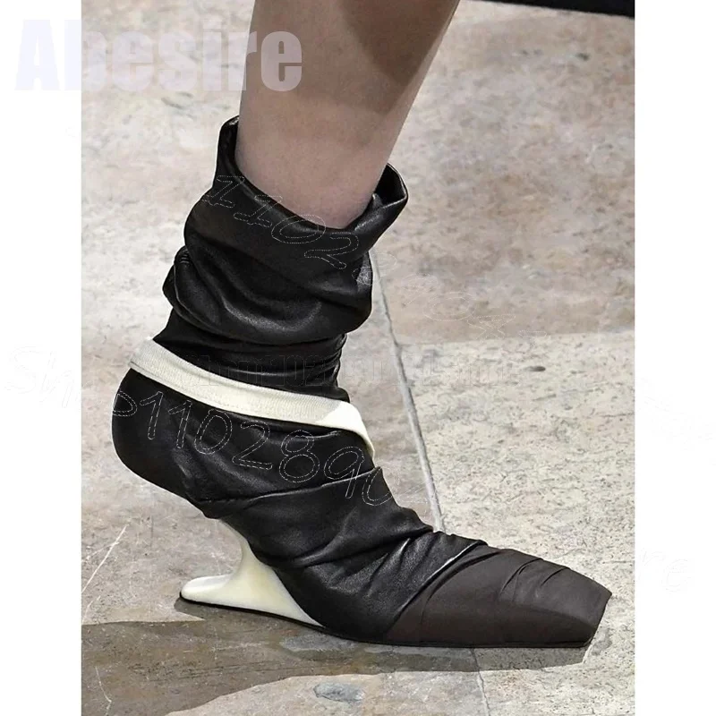 Black Pleated Design Strange Style Heels Boots Slip On Women Shoes Square Toe Sexy Party Banquet Runway 2025 Zapatos Para Mujere
Black Pleated Design Strange Style Heels Boots Slip On Women Shoes Square Toe Sexy Party Banquet Runway 2025 Zapatos Para Mujere