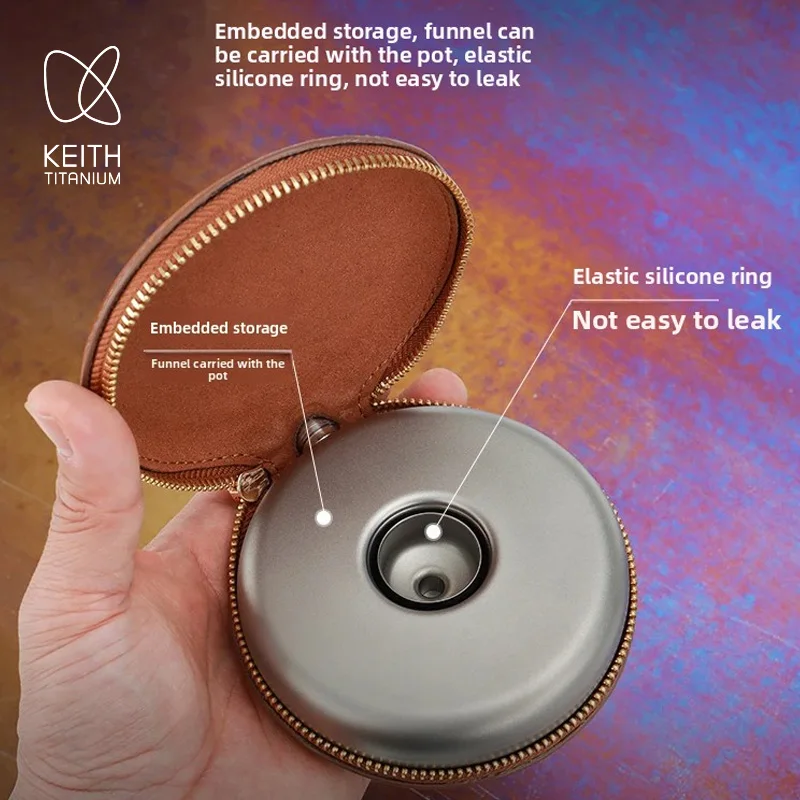 KEITH Titanium Hip Flask 130ml Leakproof Round Pocket Flask with Leather Case & Built-in Funnel for Outdoor Travel Gift
KEITH Titanium Hip Flask 130ml Leakproof Round Pocket Flask with Leather Case & Built-in Funnel for Outdoor Travel Gift