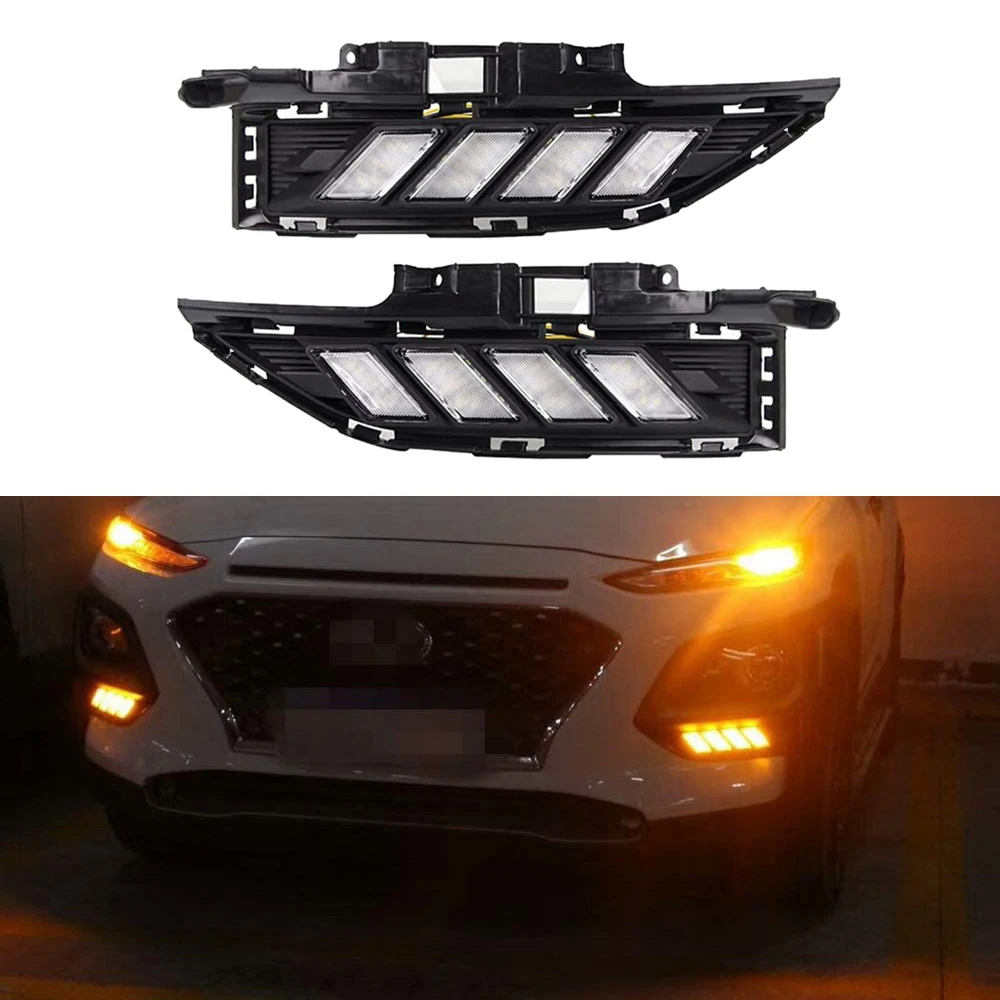 2 шт. светодиодные ДХО (дневные ходовые огни) для Hyundai Encino Kona 2017-2018, с функцией указателя поворота
2 шт. светодиодные ДХО (дневные ходовые огни) для Hyundai Encino Kona 2017-2018, с функцией указателя поворота