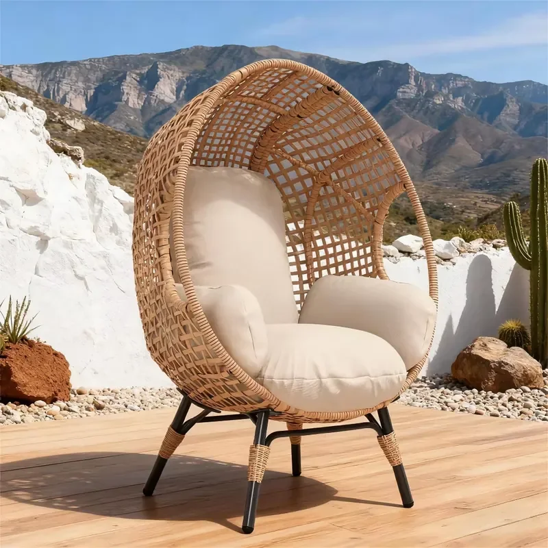 Elegant Arc Back Hanging Egg Chair 400lb Capacity Patio Swing with 8-Inch Cushion
Elegant Arc Back Hanging Egg Chair 400lb Capacity Patio Swing with 8-Inch Cushion