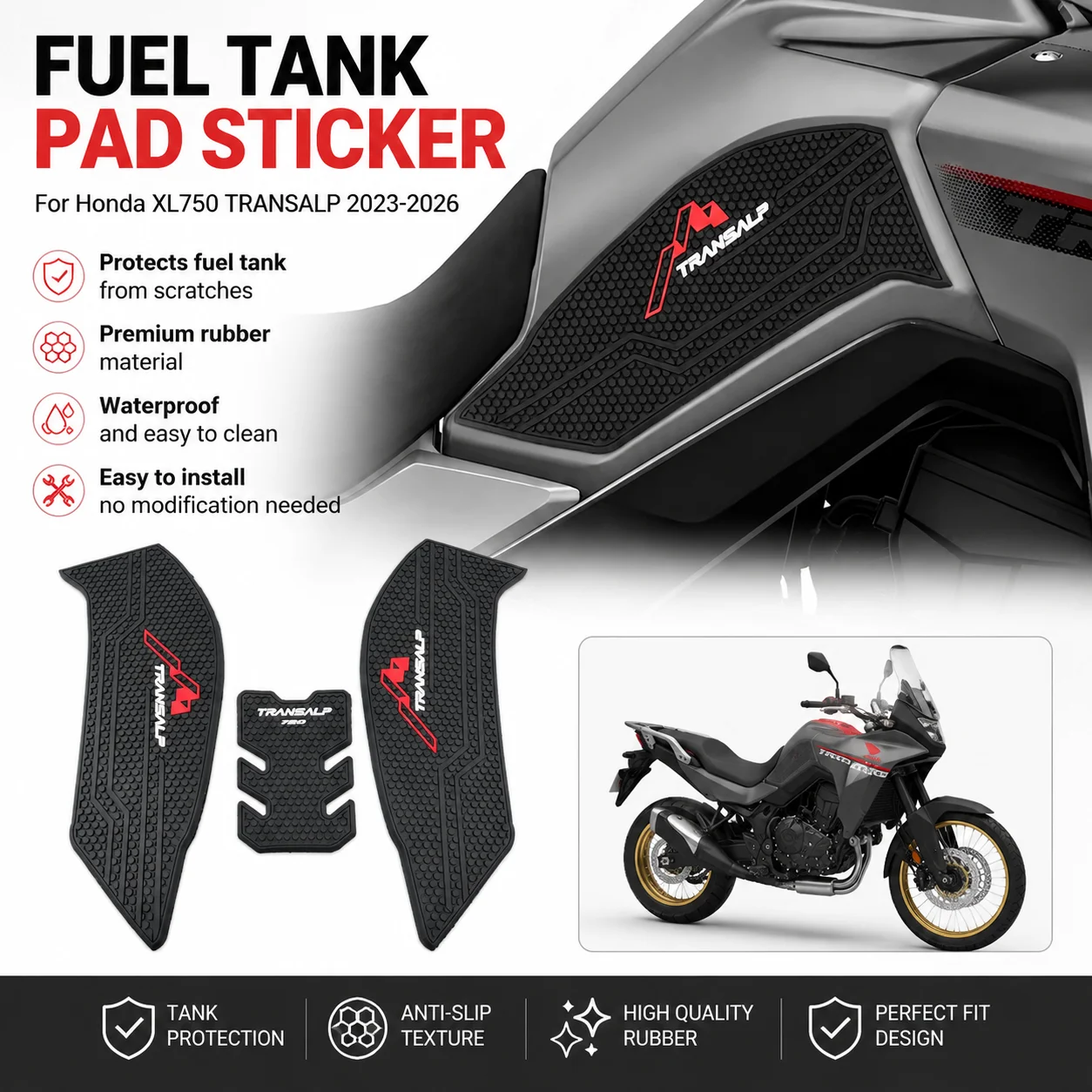 FOR Honda XL750 XL 750 Transalp 2023 2024 2025 2026 Motorcycle Side Fuel Tank Pad Protector Stickers Gas Knee Grip Traction Pads
FOR Honda XL750 XL 750 Transalp 2023 2024 2025 2026 Motorcycle Side Fuel Tank Pad Protector Stickers Gas Knee Grip Traction Pads