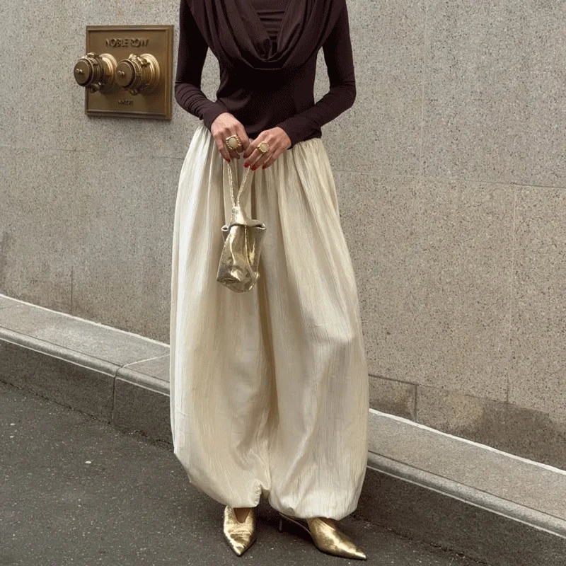 Tsiisd Fashion Shiny Loose Women's Pants Elegant Luxury Commute Party Wedding Gala Trousers New Women's Silky Long Pants 2026
Tsiisd Fashion Shiny Loose Women's Pants Elegant Luxury Commute Party Wedding Gala Trousers New Women's Silky Long Pants 2026