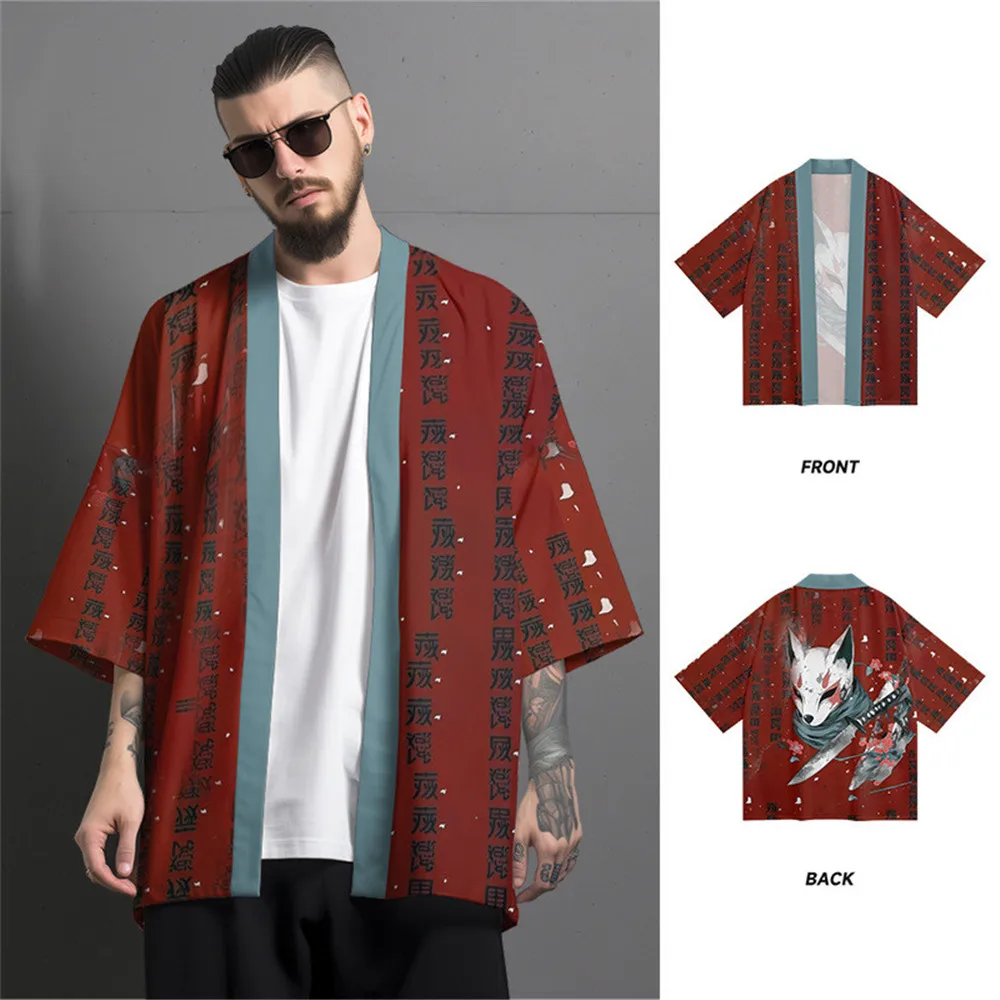 Повседневный красный кардиган юката в стиле ретро с принтом лисы, японское кимоно, летнее пляжное кимоно для мужчин и женщин, традиционный подарок хаори, большие размеры 6XL
Повседневный красный кардиган юката в стиле ретро с принтом лисы, японское кимоно, летнее пляжное кимоно для мужчин и женщин, традиционный подарок хаори, большие размеры 6XL