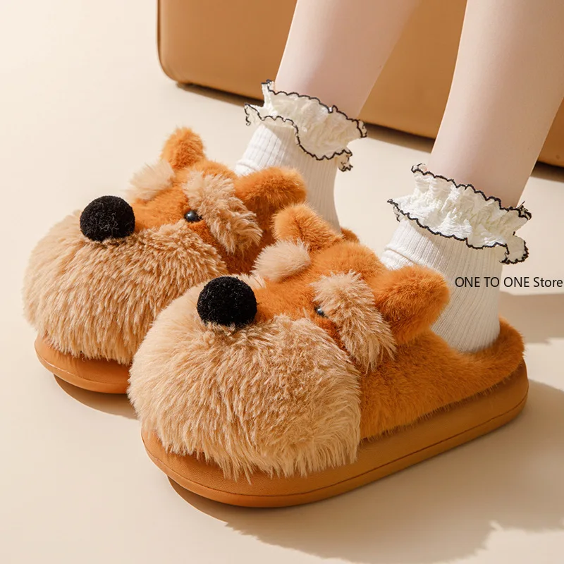 Women's Cute Cartoon Dog House Slippers Warm Thick Sole Non Slip Cotton Shoes Woman Fluffy Comfort Plush Slippers Wholesale
Women's Cute Cartoon Dog House Slippers Warm Thick Sole Non Slip Cotton Shoes Woman Fluffy Comfort Plush Slippers Wholesale