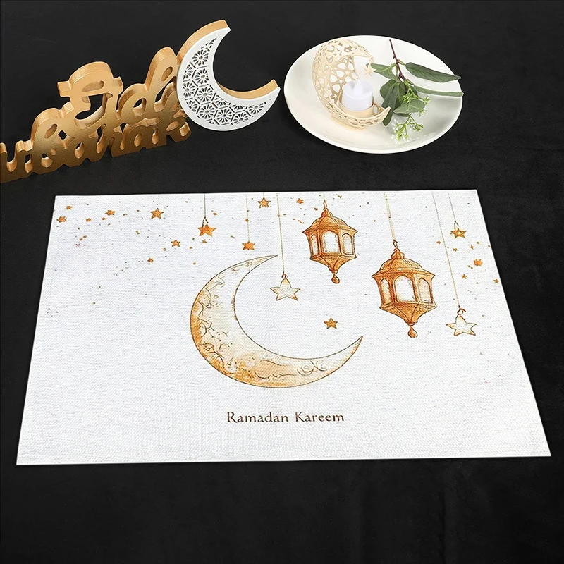 1Pc Eid Mubarak Ramadan Linen Placemat Ornament Table Placemats Kitchen Accessories Ramadan Decoration Islamic Muslim Supplies
1Pc Eid Mubarak Ramadan Linen Placemat Ornament Table Placemats Kitchen Accessories Ramadan Decoration Islamic Muslim Supplies