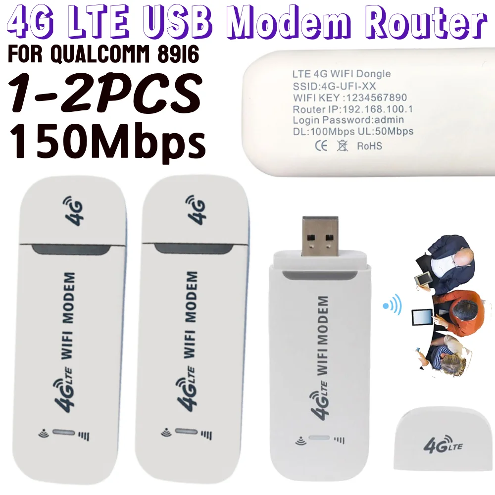 1/2Pcs 4G LTE Router Wireless USB Dongle 150Mbps Modem Stick WiFi Adapter 4G Card RouterMobile Broadband Hotspot for Home Office
1/2Pcs 4G LTE Router Wireless USB Dongle 150Mbps Modem Stick WiFi Adapter 4G Card RouterMobile Broadband Hotspot for Home Office