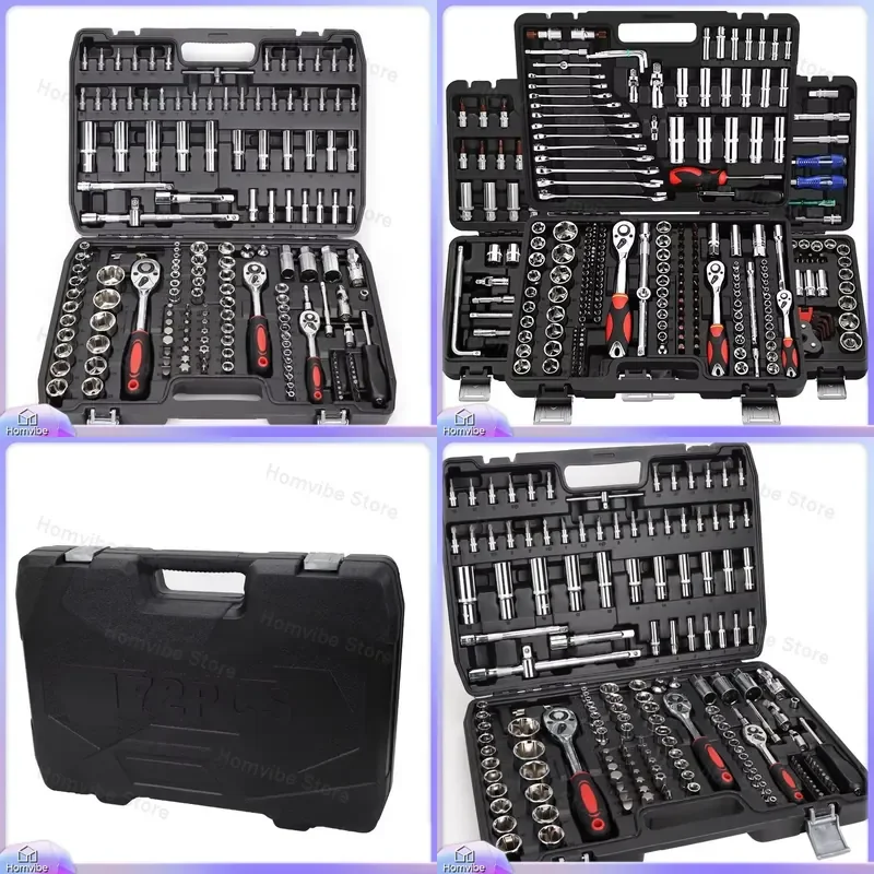171 Piece Socket Wrench Tool Set 1/4 Inch Drive with Hard Carry Case Auto Repair Kit Home Workshop Tools Garage Mechanics
171 Piece Socket Wrench Tool Set 1/4 Inch Drive with Hard Carry Case Auto Repair Kit Home Workshop Tools Garage Mechanics