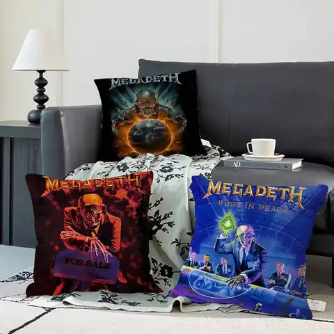 Heavy Metal Rock Roll Musik Megadeths personalisiertes Bild Text Home dekorative Kissen Haushaltsgeschenke 45x45cm