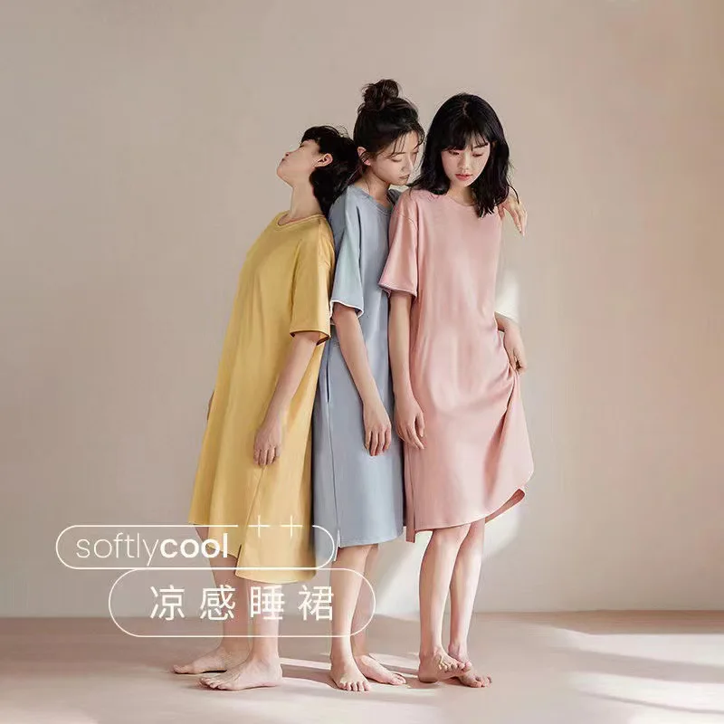 100% Cotton Homewear Casual Solid Nightgown Ladies Basic Nightdress Simple Female Round Collar High Quality Sleep Dress
100% Cotton Homewear Casual Solid Nightgown Ladies Basic Nightdress Simple Female Round Collar High Quality Sleep Dress