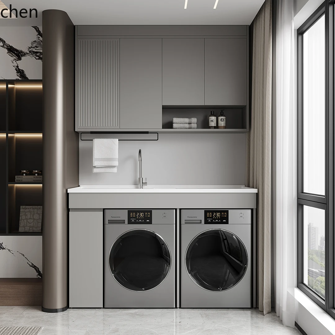 LXC paint stainless steel double washing machine dryer integrated cabinet balcony bathroom cabinet combined toilet washbasin
LXC paint stainless steel double washing machine dryer integrated cabinet balcony bathroom cabinet combined toilet washbasin
