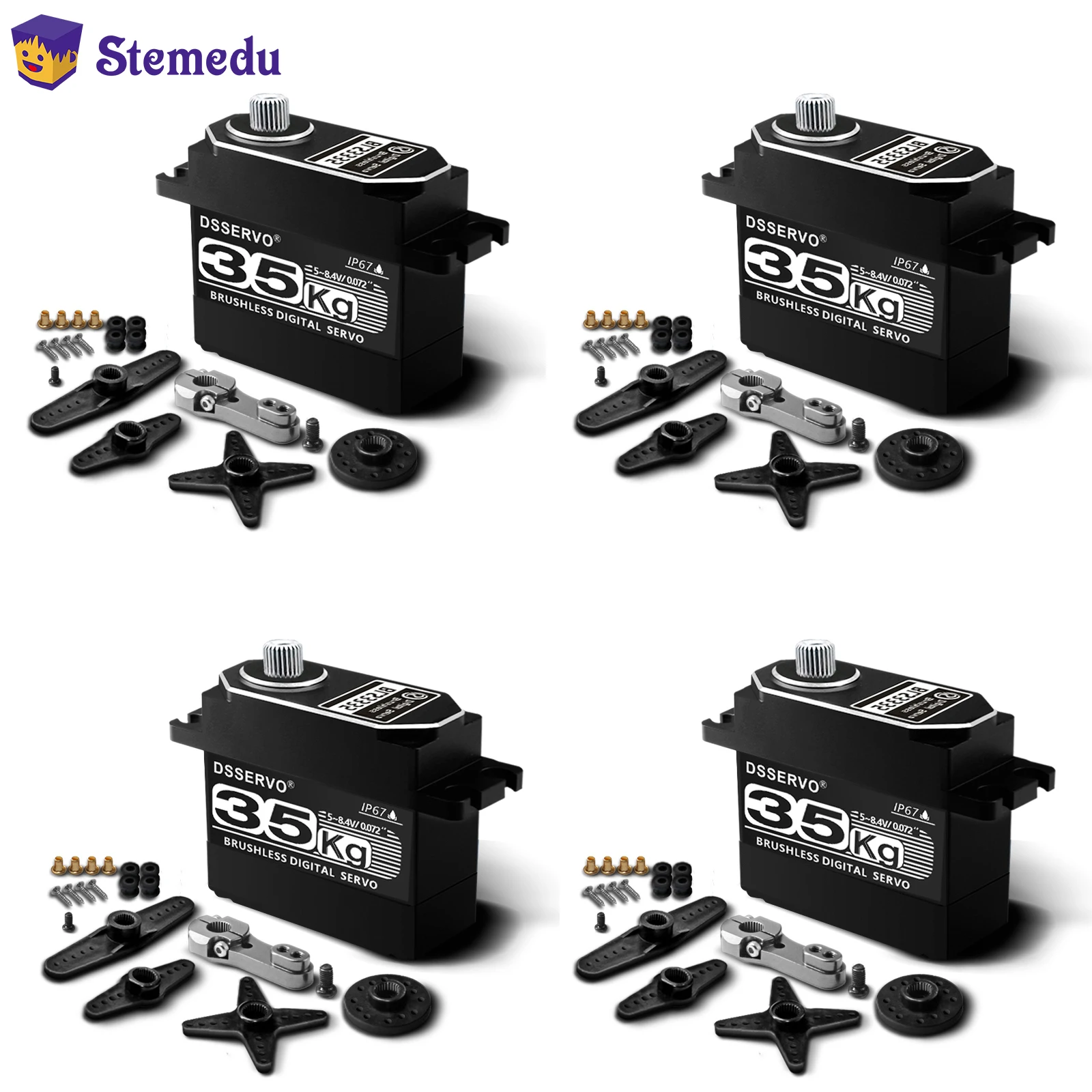 4 Sets 35KG BLS3335 Brushless Digital Servo Full Body Metal High Power Torque Metal Gear 180/ 270 Degree Motor for RC Cars Robot
4 Sets 35KG BLS3335 Brushless Digital Servo Full Body Metal High Power Torque Metal Gear 180/ 270 Degree Motor for RC Cars Robot