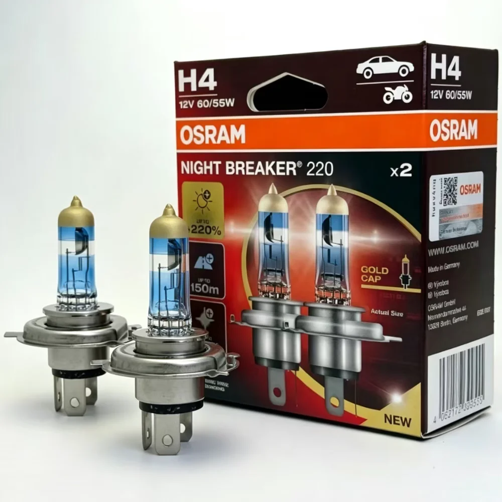 OSRAM NIGHT BREAKER 220 HEADLIGTH BULBS ORIGINAL 64193NB220 H4 12V 60/55W HIGH LOW BEAM HALOGEN LIGHT FOR CAR
OSRAM NIGHT BREAKER 220 HEADLIGTH BULBS ORIGINAL 64193NB220 H4 12V 60/55W HIGH LOW BEAM HALOGEN LIGHT FOR CAR