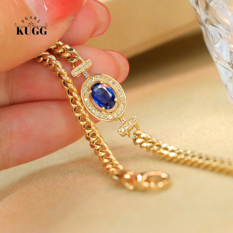 KUGG 100% 18K Yellow Gold Bracelet Vintage Style Shiny Diamond Natural Sapphire Gemstone Bracelet for Women Anniversary Gift
KUGG 100% 18K Yellow Gold Bracelet Vintage Style Shiny Diamond Natural Sapphire Gemstone Bracelet for Women Anniversary Gift
