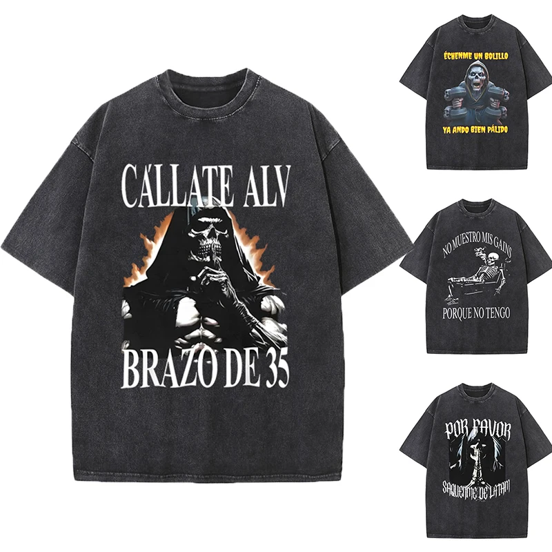 Skeleton Calacas Chidas Gym Washed T-shirts For Men Summer Short Sleeve Oversized Cotton T-shirts Funny Gym Tees Men's Clothing
Skeleton Calacas Chidas Gym Washed T-shirts For Men Summer Short Sleeve Oversized Cotton T-shirts Funny Gym Tees Men's Clothing