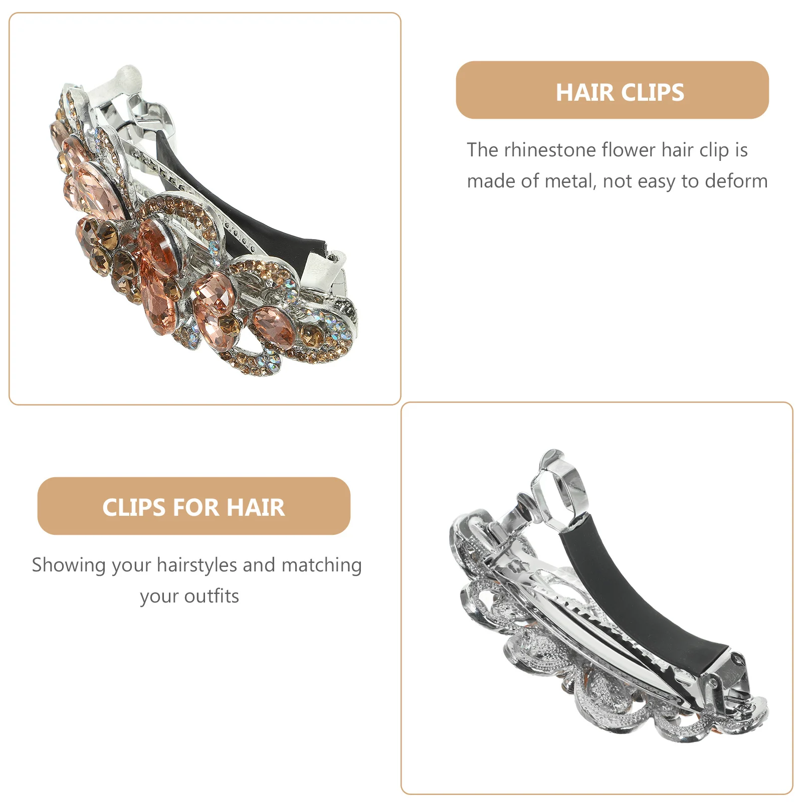 Rhinestone Hair Clip Elegant Color Non-Slip Spring Clip Stylish Barrette for Women Party Wedding Daily Hair Accessories
Rhinestone Hair Clip Elegant Color Non-Slip Spring Clip Stylish Barrette for Women Party Wedding Daily Hair Accessories
