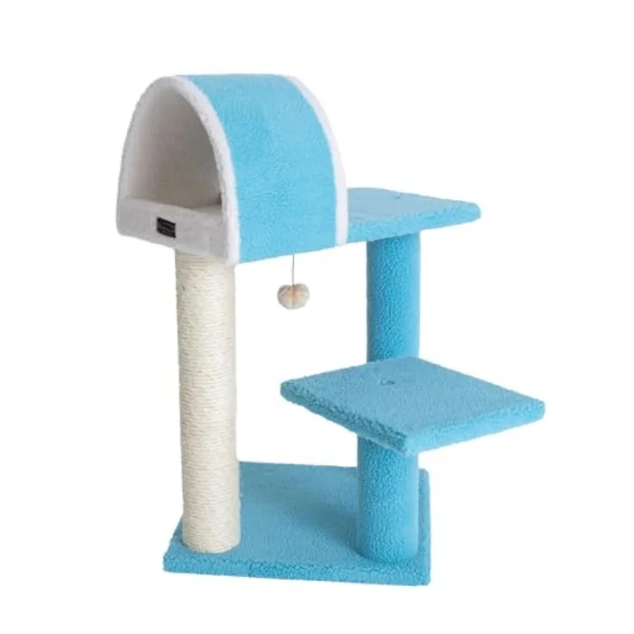 Sky Blue 29" Cat Tree, Real Wood Tunnel For Squeeze, Sozing And Hiding, B2903
Sky Blue 29" Cat Tree, Real Wood Tunnel For Squeeze, Sozing And Hiding, B2903