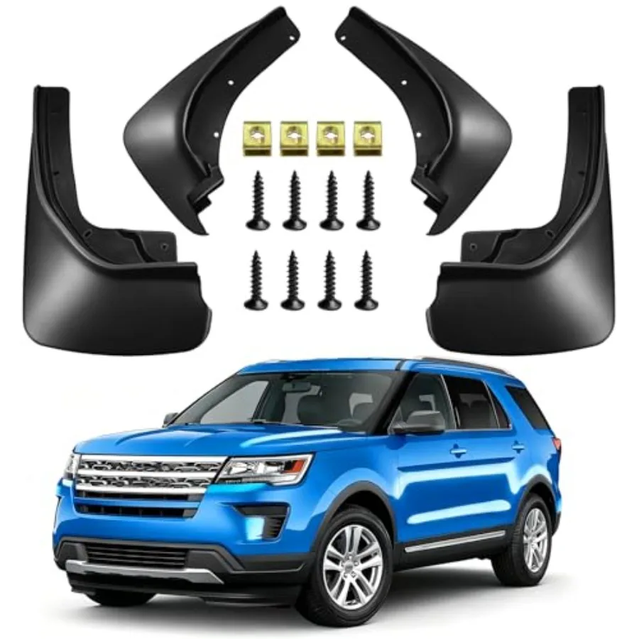 Mud Flaps Compatible with Ford Explorer 2011-2019, 4PCS All Weather Splash Guards Mudflap Fender for Explorer Exterior Accessor
Mud Flaps Compatible with Ford Explorer 2011-2019, 4PCS All Weather Splash Guards Mudflap Fender for Explorer Exterior Accessor
