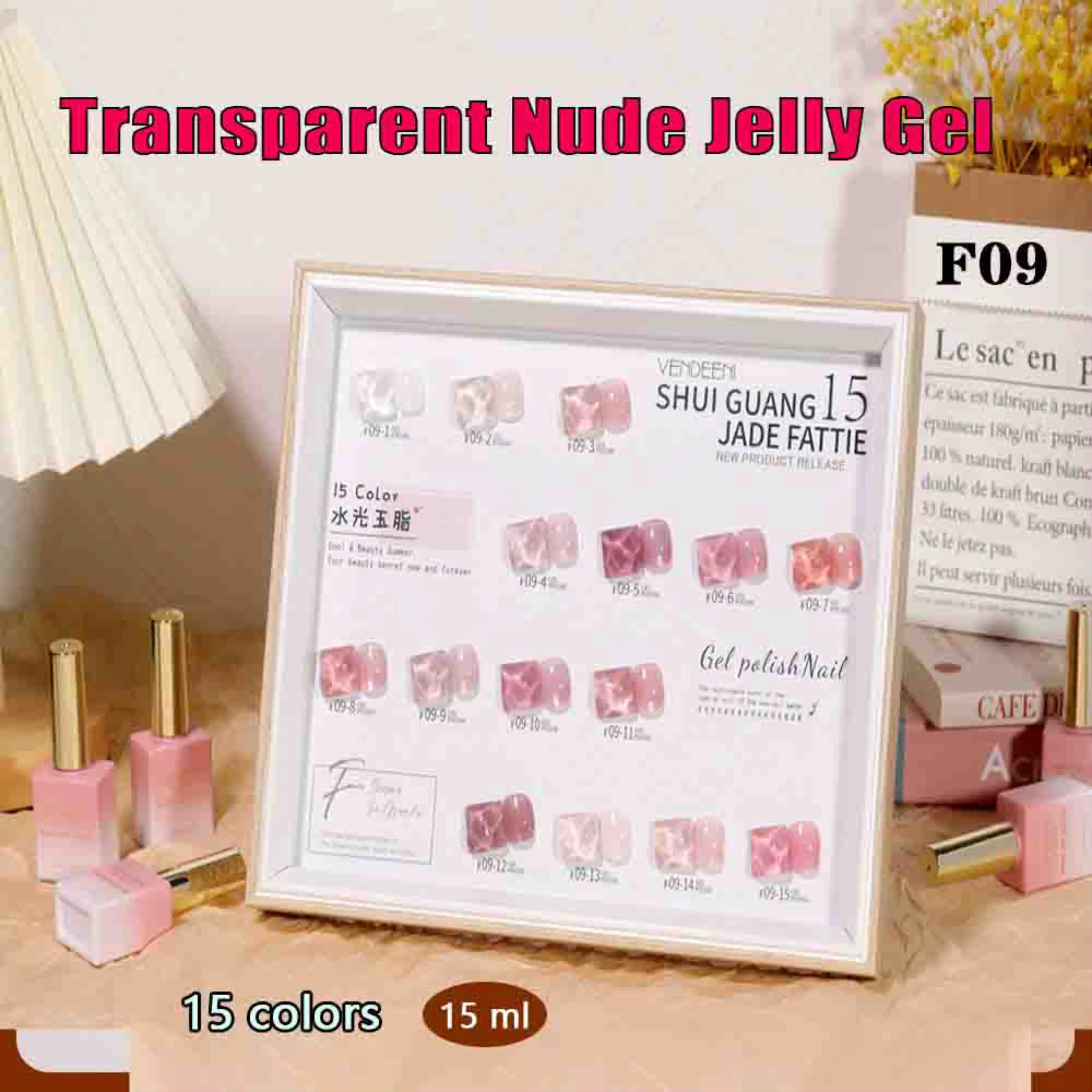 Vendeeni 15 Colors/set Translucent Jelly Gel Nail Polish Soak Off UV LED Nude Skin Color Nail Art Gel Varnish With Color Card
Vendeeni 15 Colors/set Translucent Jelly Gel Nail Polish Soak Off UV LED Nude Skin Color Nail Art Gel Varnish With Color Card