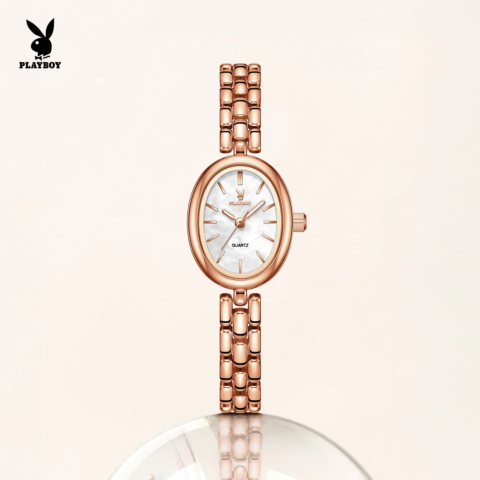 PLAYBOY 3563 Brand Fashion Watch Small Oval Dial Stainless Steel Strap HD Luminous Function 30m Waterproof Elegance Watch Women
PLAYBOY 3563 Brand Fashion Watch Small Oval Dial Stainless Steel Strap HD Luminous Function 30m Waterproof Elegance Watch Women