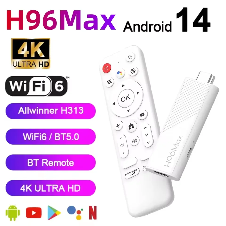 Android 14.0 TV Stick 4K Smart TV Box WIFI BT5.0 Set Top Box 2GB 8GB Android TV Stick Allwinner H313 Quad Core
Android 14.0 TV Stick 4K Smart TV Box WIFI BT5.0 Set Top Box 2GB 8GB Android TV Stick Allwinner H313 Quad Core