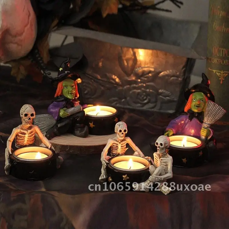 New Halloween Decorations Horror Skull Ghost Witch Ghost Candle Holder Resin Ornaments
New Halloween Decorations Horror Skull Ghost Witch Ghost Candle Holder Resin Ornaments