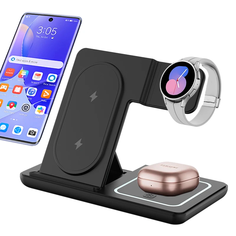 Складная подставка для беспроводного зарядного устройства со светодиодной подсветкой 3 в 1 для Samsung S24 S23 Galaxy Watch 2-8 Active 1 2 Buds Pro, станция быстрой зарядки
Складная подставка для беспроводного зарядного устройства со светодиодной подсветкой 3 в 1 для Samsung S24 S23 Galaxy Watch 2-8 Active 1 2 Buds Pro, станция быстрой зарядки