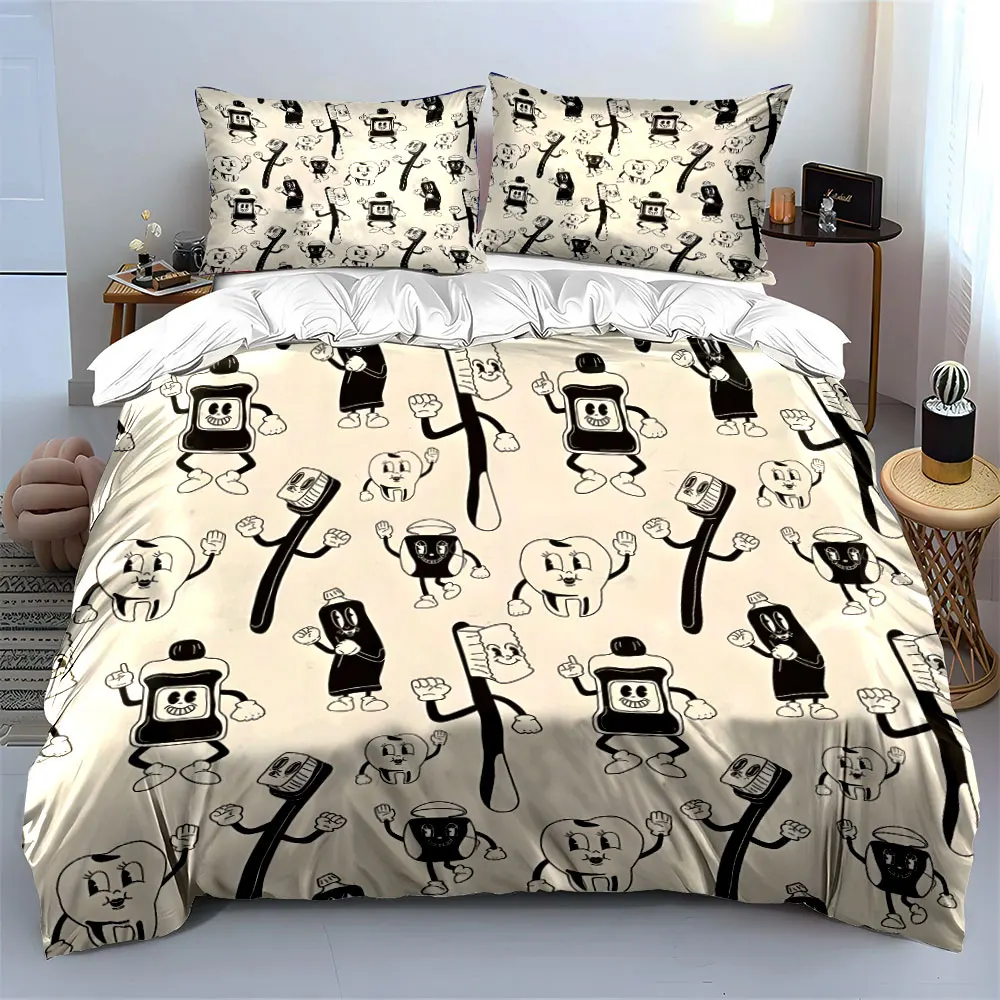 Cartoon Dental Care Set Illustration Bedding Set with 1 Duvet Cover 2 Pillowcases Single Double King Queen, Gift
Cartoon Dental Care Set Illustration Bedding Set with 1 Duvet Cover 2 Pillowcases Single Double King Queen, Gift