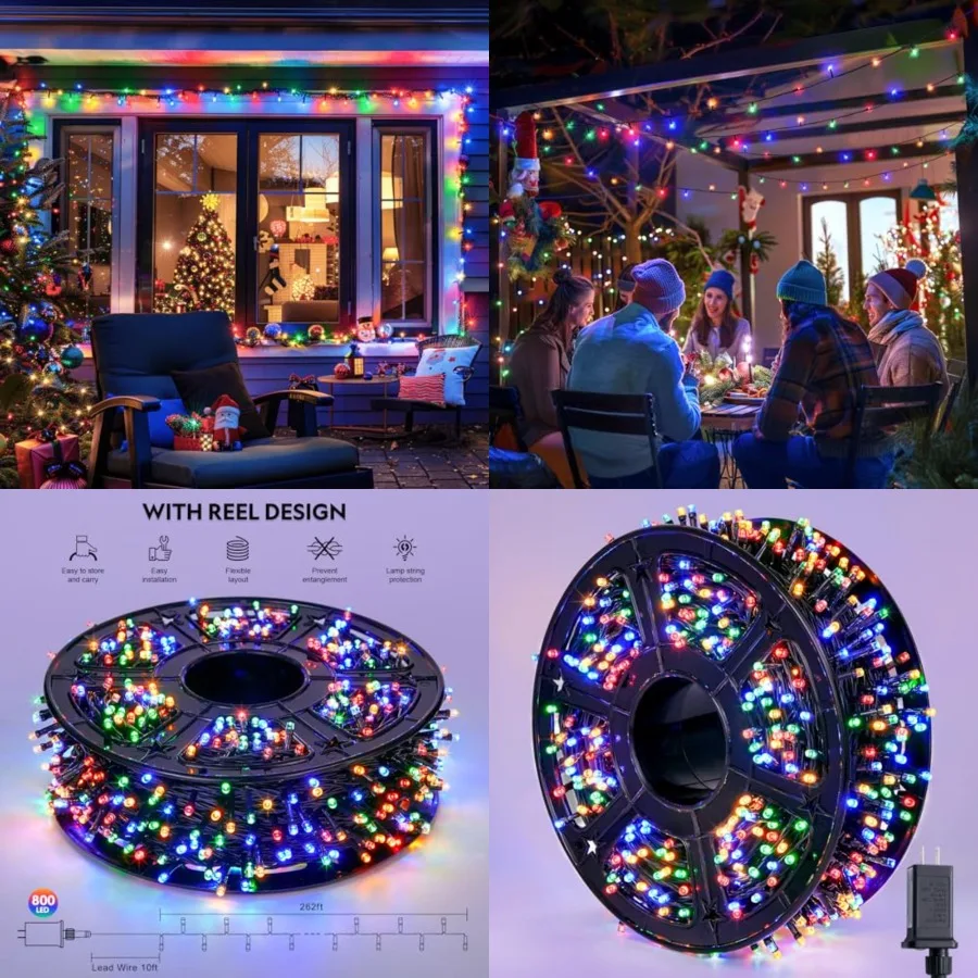Christmas String Lights Outdoor, 272Feet 8 Modes Christmas Lights Plug in, Waterproof Wire LED Christmas Tree Lights for Indoor
Christmas String Lights Outdoor, 272Feet 8 Modes Christmas Lights Plug in, Waterproof Wire LED Christmas Tree Lights for Indoor