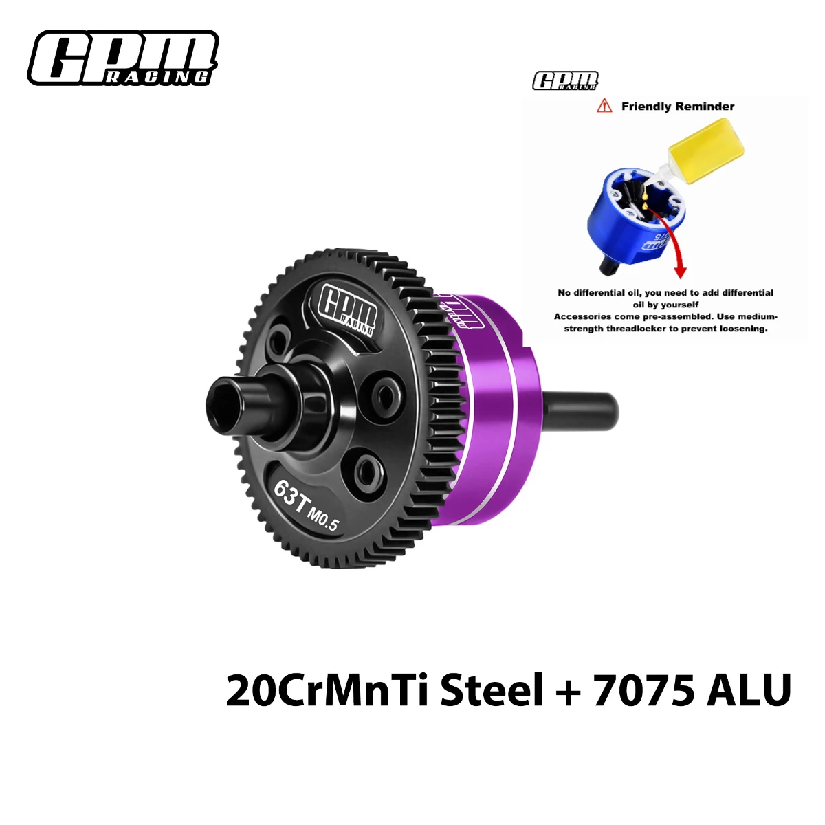 20CrMnTi Steel + 7075 Alloy Complete Center Differential 63T / 0.5M ARA2508S Mini Kraton No Diffs Oil
20CrMnTi Steel + 7075 Alloy Complete Center Differential 63T / 0.5M ARA2508S Mini Kraton No Diffs Oil