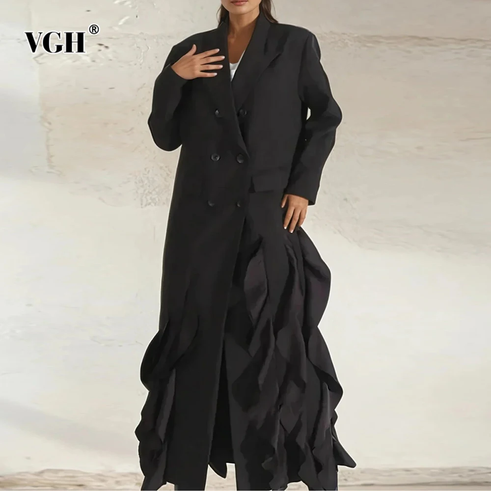 VGH Solid Temperament Spliced Folds Dresses For Women Lapel Long Sleeve High Waist Patchwork Pocket Designer Dress Female New
VGH Solid Temperament Spliced Folds Dresses For Women Lapel Long Sleeve High Waist Patchwork Pocket Designer Dress Female New