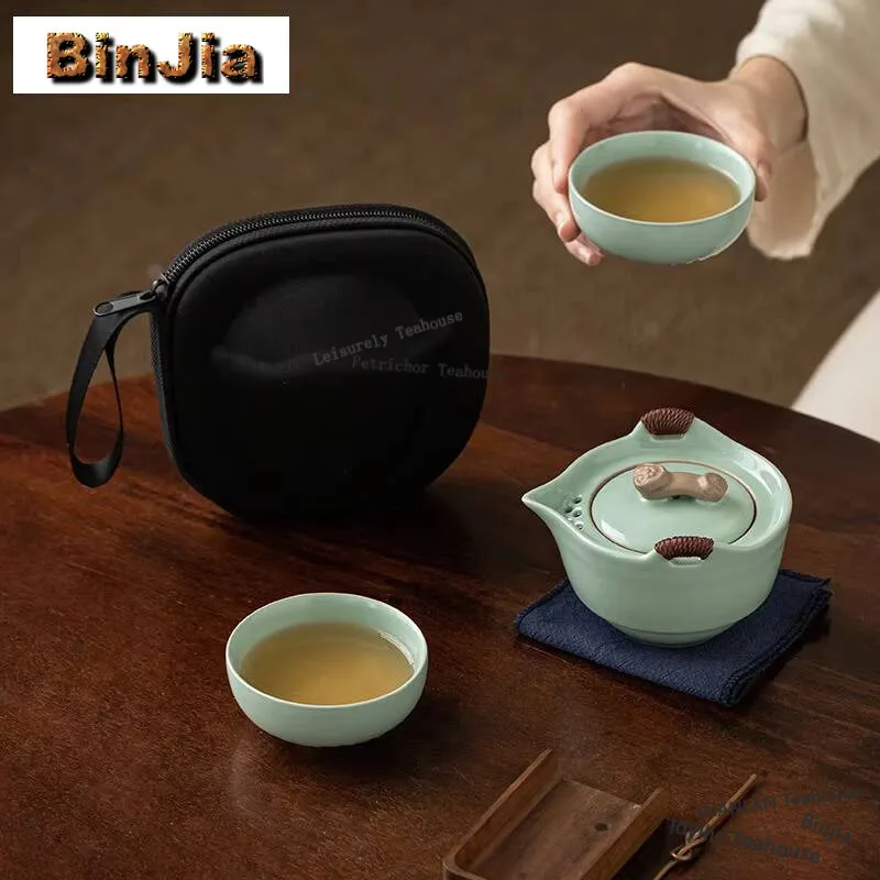 Chinese Ru Kiln Kuaike Cup Handheld Tea Set Kit Traditional 1 Pot 2 Cups Tea Maker Portable Stock Bags Chinese Travel Tea Set
Chinese Ru Kiln Kuaike Cup Handheld Tea Set Kit Traditional 1 Pot 2 Cups Tea Maker Portable Stock Bags Chinese Travel Tea Set