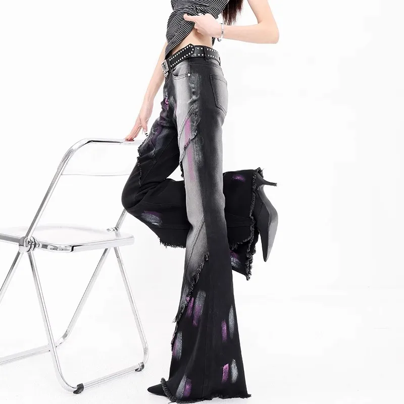 Женские расклешенные джинсы, модные уличные узкие джинсовые брюки с расклешенным низом, женские дизайнерские нишевые длинные брюки Y2K в стиле панк
Женские расклешенные джинсы, модные уличные узкие джинсовые брюки с расклешенным низом, женские дизайнерские нишевые длинные брюки Y2K в стиле панк