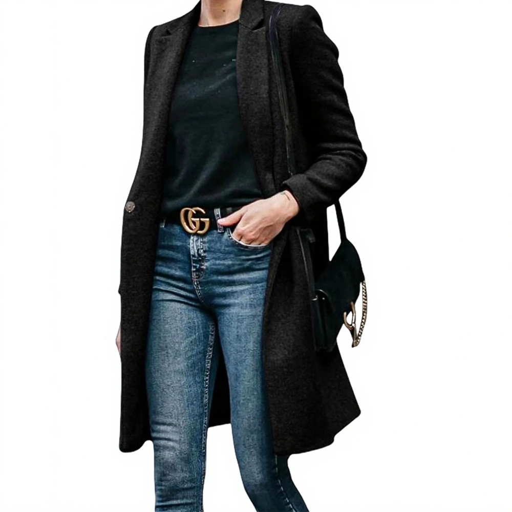 Женские офисные женские пальто с длинными рукавами и пуговицами спереди, приличные однотонные осенне-зимние пальто
Женские офисные женские пальто с длинными рукавами и пуговицами спереди, приличные однотонные осенне-зимние пальто