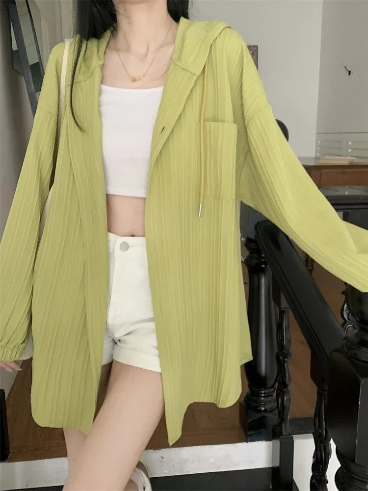 Jackets Women Hooded Sun-proof Simple Pure Lady Summer Sun-protection Casual Popular Korean Clothing Street Style Harajuku Baggy
Jackets Women Hooded Sun-proof Simple Pure Lady Summer Sun-protection Casual Popular Korean Clothing Street Style Harajuku Baggy