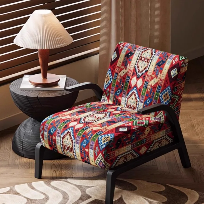 American retro solid wood single sofa chair living room balcony designer single flower cloth antique leisure chair
American retro solid wood single sofa chair living room balcony designer single flower cloth antique leisure chair